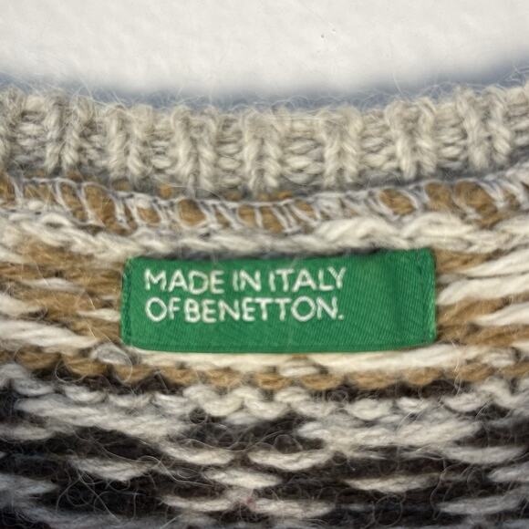 Benetton Fair Isle Wool Sweater VTG - Picture 3 of 4